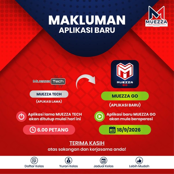Makluman Aplikasi Baru - Muezza